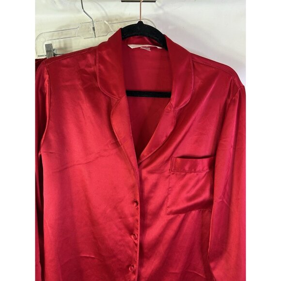 Vintage Y2K Victorias Secret Soft Satin Flowy Pajamas Pants Shirt Set - Picture 2 of 11